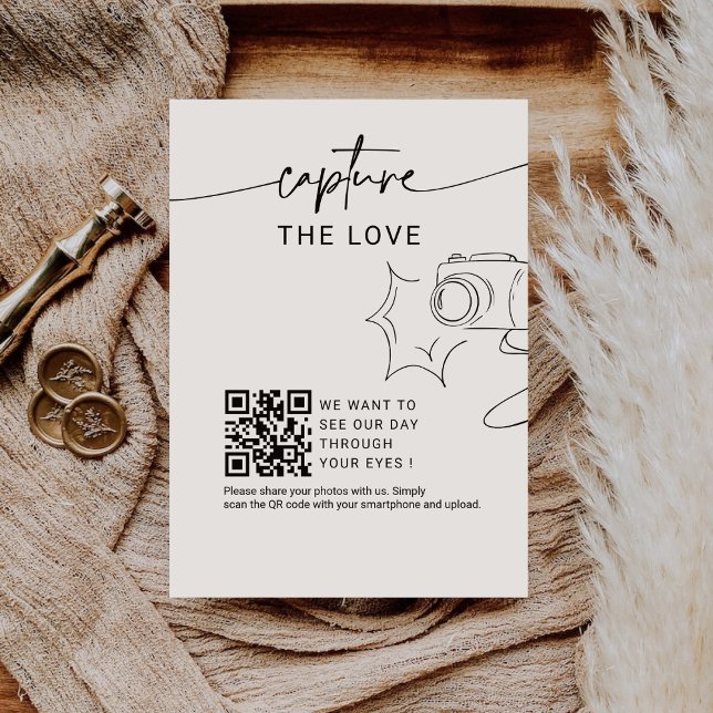 Modern Calligraphy Capture The Love QR code  Enclosure Card (Creator Uploaded)
