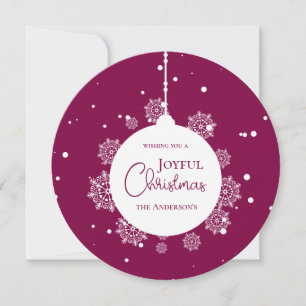 Modern Calligraphy Christmas ornament Bold Magenta Card