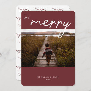 Modern Calligraphy Christmas Photo Holiday Card