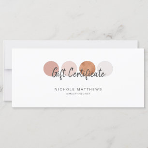 Modern Calligraphy Colour Palette Gift Certificate Card