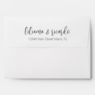 Modern Calligraphy Couples Name Wedding Envelope