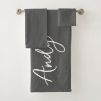 Modern Calligraphy Dark Grey Custom Name