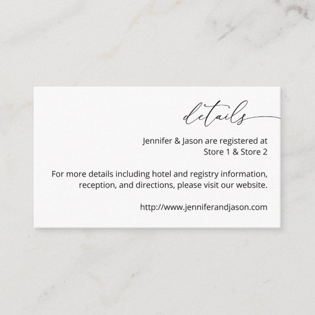 Modern Calligraphy Details SM Enclosure Card (Front)