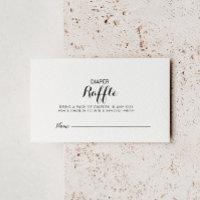 Modern Calligraphy Diaper Raffle Ticket