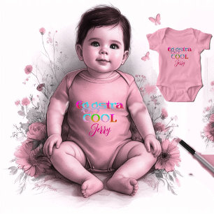 Modern Calligraphy Egg-stra Cool Easter Extra Cute Baby Bodysuit