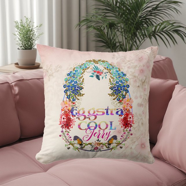 Modern Calligraphy Egg-stra Cool Easter Extra Cute Cushion (Modern Calligraphy Egg-stra Cool Easter Extra Cute Throw Pillow)
