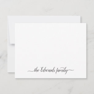 Modern Calligraphy Elegant Family Name Chic Pink Card