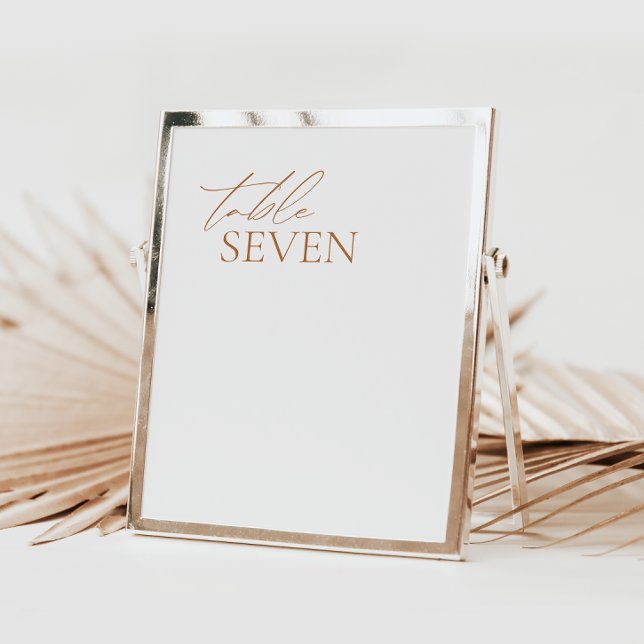 Modern Calligraphy Elegant Wedding Table Number (Creator Uploaded)