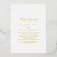 Modern Calligraphy Elopement Reception Gold