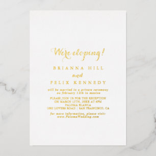 Modern Calligraphy Elopement Reception Gold  