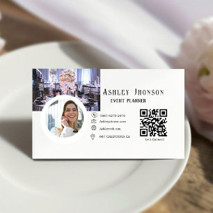 Modern Calligraphy Event Planner Business Card