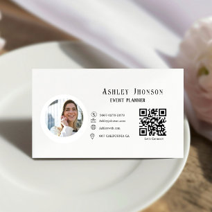 Modern Calligraphy Event Planner Business Card