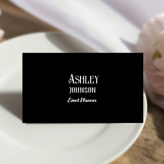 Modern Calligraphy Event Planner Designer  Business Card