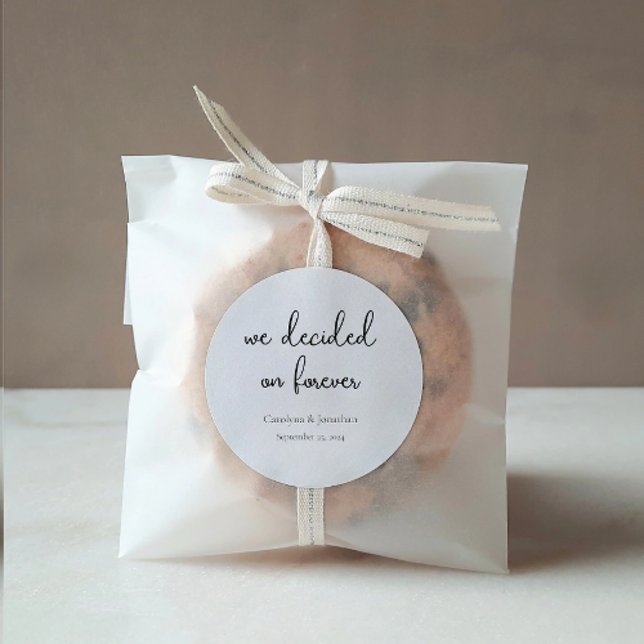 Modern Calligraphy Favour Classic Round Sticker (Creator Uploaded)