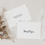 Modern Calligraphy Flat Wedding Thank You Card<br><div class="desc">This modern calligraphy flat wedding thank you card is perfect for a rustic wedding. The simple and elegant design features classic and fancy script typography in black and white. Personalise the inside of the card with your names, and a thank you message. Or, leave the thank you message section blank...</div>