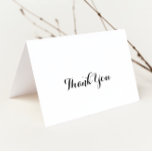 Modern Calligraphy Folded Wedding Thank You Card<br><div class="desc">This modern calligraphy folded wedding thank you card is perfect for a rustic wedding. The simple and elegant design features classic and fancy script typography in black and white. Personalise the inside of the card with your names, and a thank you message. Or, leave the thank you message section blank...</div>