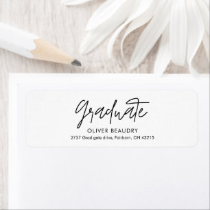 Modern Calligraphy Graduation Return Address