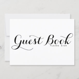 Modern Calligraphy Guest Book Wedding Sign Card