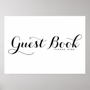 Modern Calligraphy   Guest Book Wedding Sign Poste