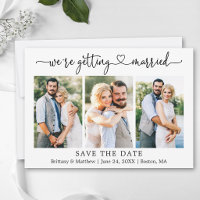 Modern Calligraphy Heart 3 Photo Getting Married
