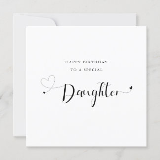 modern calligraphy heart Daughter Birthday Card