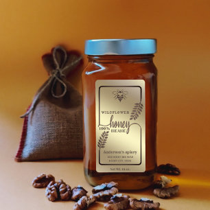 Modern Calligraphy honey branch jar Label