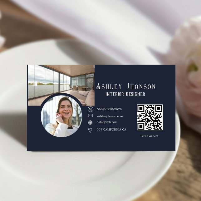 Modern Calligraphy House Décor Interior Designer  Business Card (Creator Uploaded)