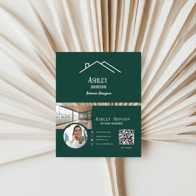 Modern Calligraphy House Décor Interior Designer Business Card (Creator Uploaded)