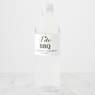 Modern calligraphy i do bbq bridal shower  water bottle label