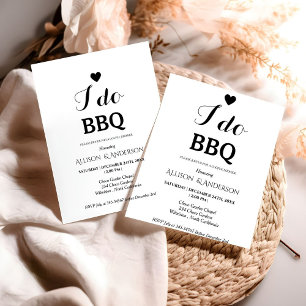 Modern calligraphy i do bbq Couple shower  Invitation