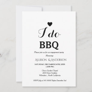 Modern calligraphy i do bbq engagement party invitation