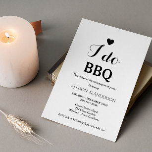 Modern calligraphy i do bbq engagement party  invitation