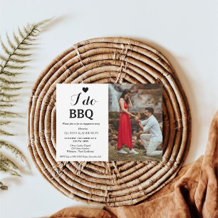 Modern calligraphy i do bbq engagement party invitation