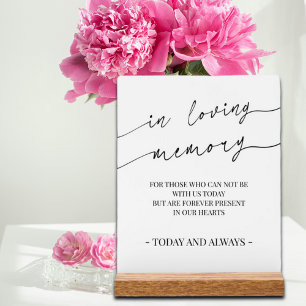 Modern Calligraphy In Loving Memory Memorial Sign