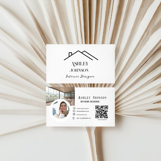 Modern Calligraphy Interior Designer  Business Card (Creator Uploaded)