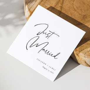 Modern Calligraphy Just Married : Personalised Napkin