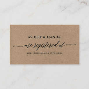 Modern Calligraphy Kraft Wedding Registry Enclosure Card
