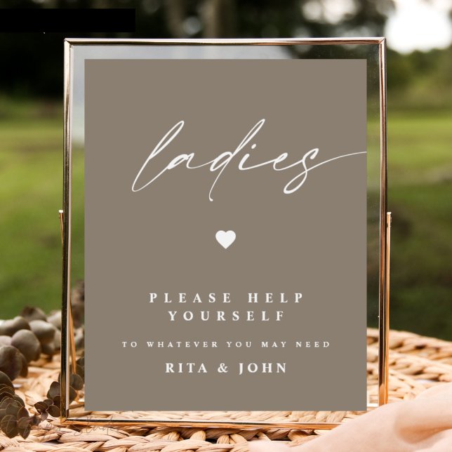 Modern Calligraphy Ladies Bathroom Wedding Sign (Creator Uploaded)
