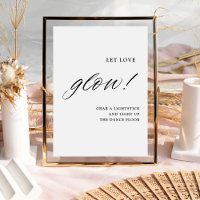 Modern Calligraphy Let Love Glow Wedding Send Off