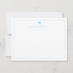 Modern Calligraphy Light Blue Heart Personalised Card