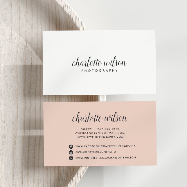 Modern Calligraphy Logo Business Card | Blush (Creator Uploaded)