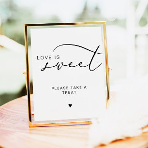 Modern Calligraphy Love is Sweet Wedding Sign