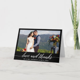Modern Calligraphy Love Thanks Wedding B Fold Thank You Card