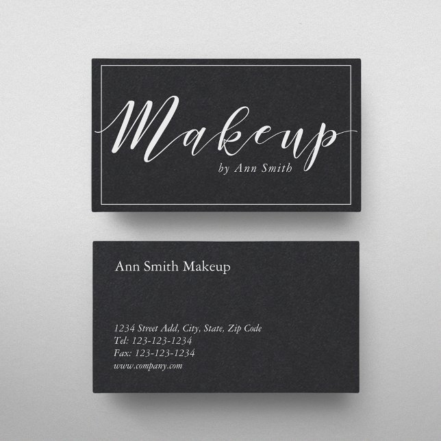 Modern Calligraphy Makeup Artist Business Card (Creator Uploaded)