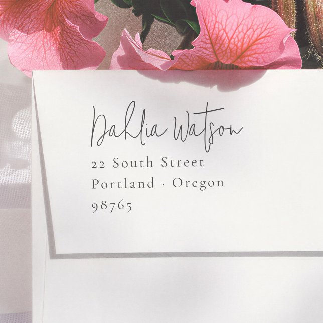 Modern Calligraphy Minimal Return Address Self-inking Stamp (Creator Uploaded)