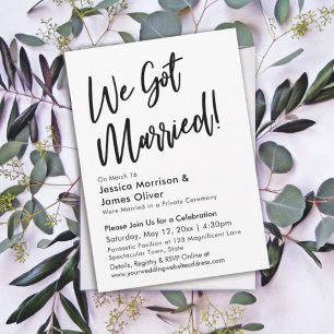 Modern Calligraphy Minimalist We Got Married! Invitation