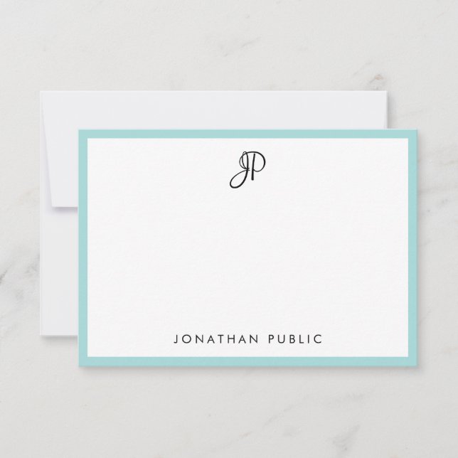 Modern Calligraphy Monogrammed Simple Template (Front)