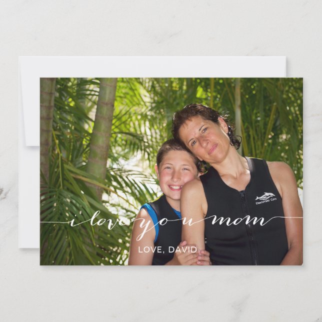 Modern Calligraphy Mother's Day Photo Card (Front)