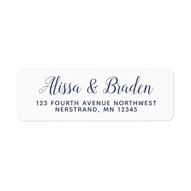 Modern Calligraphy -Navy- Address Labels Flipped (Front)