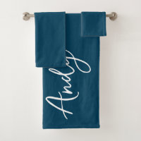 Modern Calligraphy Navy Blue Custom Name
